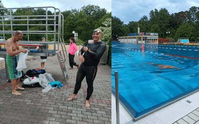 Schwimmtraining im Juni – es war kalt, aber schön.