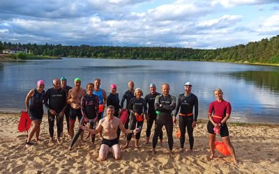 Erstes Freiwassertraining an der Badestelle Walldorf