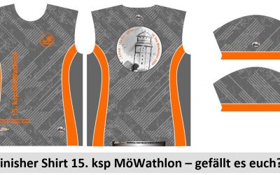 Spät, aber nicht zu spät – das Design für das Finisher Shirt für den 15. ksp MöWathlon ist fertig!