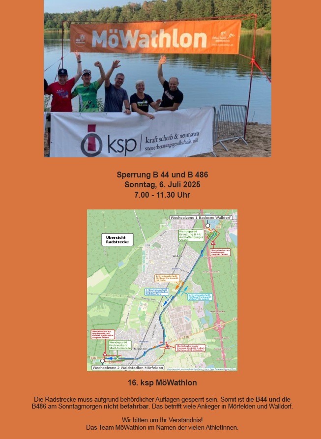 Info zu 16. ksp MöWathlon am 6. Juli 2025
